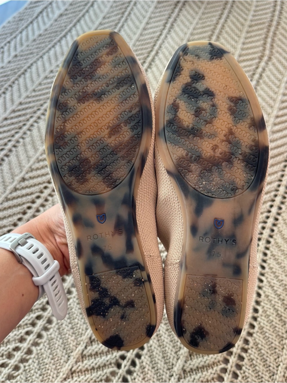 Rothy’s The Flat Pointed Toe Knit Flats Women’s Size 7.5 Oatmeal Minimalist - Picture 6 of 7